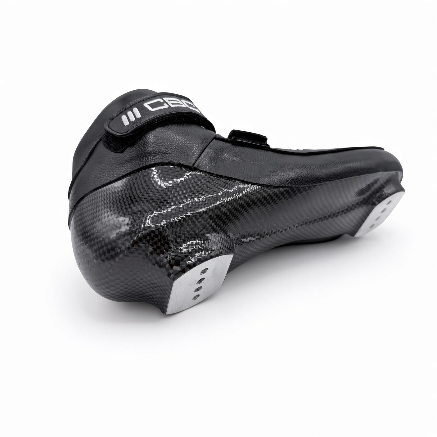 CBC GENESIS black short track boot, full carbon shell and four-hole mounting blocks