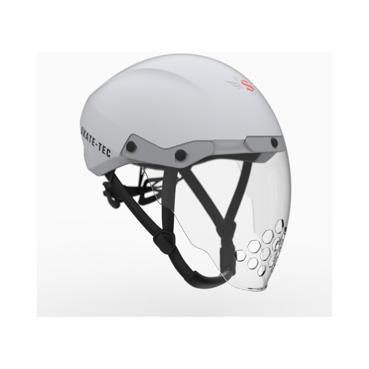 Skate-Tec Helmet 025 Visor Matte white — Short Track featured