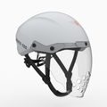 Skate-Tec Helmet 025 Visor in Matte white — Short Track side view
