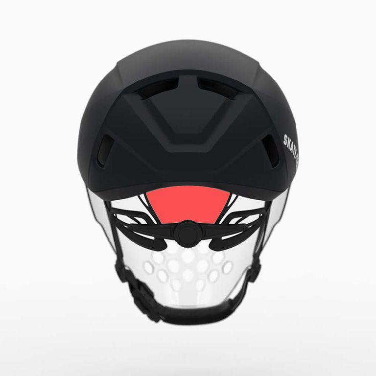 Extra-large rear ponytail opening on Skate-Tec Helmet 025 Visor